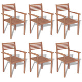 NNEVL 7 Piece Outdoor Dining Set Solid Teak Wood