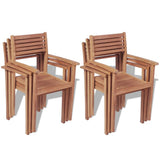 NNEVL 7 Piece Outdoor Dining Set Solid Teak Wood