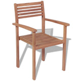 NNEVL 7 Piece Outdoor Dining Set Solid Teak Wood