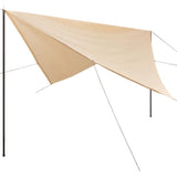 NNEVL Sunshade Tarp with Poles HDPE Square 5x5 m Cream