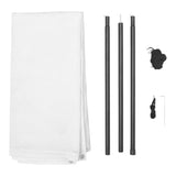 NNEVL Sunshade Tarp with Poles HDPE Square 4x4 m White