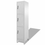 NNEVL Locker Cabinet with 3 Compartments 38x45x180 cm