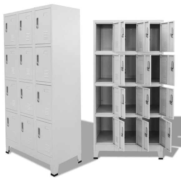 NNEVL Locker Cabinet with 12 Compartments 90x45x180 cm