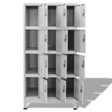 NNEVL Locker Cabinet with 12 Compartments 90x45x180 cm