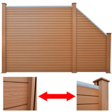 NNEVL Garden Fence Set 1 Square + 1 Slanted WPC 283 cm Brown