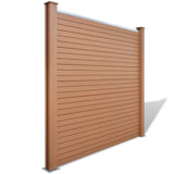 NNEVL Garden Fence Set 1 Square + 1 Slanted WPC 283 cm Brown
