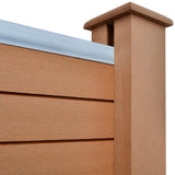 NNEVL Garden Fence Set 2 Square + 1 Slanted WPC 460 cm Brown