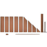 NNEVL Garden Fence Set 2 Square + 1 Slanted WPC 460 cm Brown