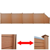 NNEVL Garden Fence Set 4 Square + 1 Slanted WPC 815 cm Brown