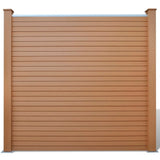 NNEVL Garden Fence Set 4 Square + 1 Slanted WPC 815 cm Brown