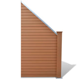 NNEVL Garden Fence Set 4 Square + 1 Slanted WPC 815 cm Brown