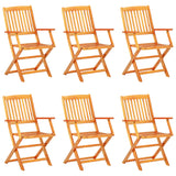 NNEVL 7 Piece Folding Outdoor Dining Set Solid Acacia Wood