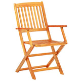 NNEVL 7 Piece Folding Outdoor Dining Set Solid Acacia Wood