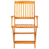 NNEVL 7 Piece Folding Outdoor Dining Set Solid Acacia Wood