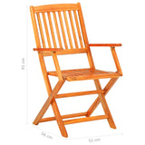NNEVL 7 Piece Folding Outdoor Dining Set Solid Acacia Wood