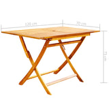 NNEVL 7 Piece Folding Outdoor Dining Set Solid Acacia Wood