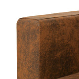 NNEVL Armchair Brown Faux Suede Leather