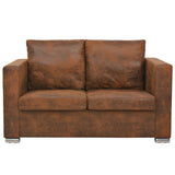 NNEVL 2-Seater Sofa 137x73x82 cm Artificial Suede Leather