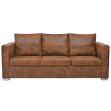 NNEVL 3-Seater Sofa 191x73x82 cm Artificial Suede Leather