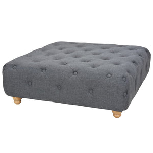 NNEVL Pouffe Fabric 80x80x30 cm Dark Grey