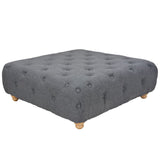 NNEVL Pouffe Fabric 80x80x30 cm Dark Grey