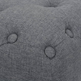NNEVL Pouffe Fabric 80x80x30 cm Dark Grey