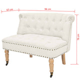 NNEVL Loveseat Fabric 94x67x76 cm White