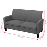 NNEVL 2-Seater Sofa 135x65x76 cm Dark Grey