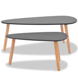NNEVL Coffee Table Set 2 Pieces Solid Pinewood Black
