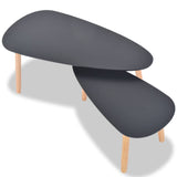 NNEVL Coffee Table Set 2 Pieces Solid Pinewood Black