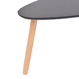 NNEVL Coffee Table Set 2 Pieces Solid Pinewood Black