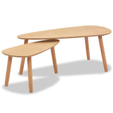 NNEVL Coffee Table Set 2 Pieces Solid Pinewood Brown