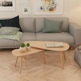 NNEVL Coffee Table Set 2 Pieces Solid Pinewood Brown