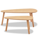 NNEVL Coffee Table Set 2 Pieces Solid Pinewood Brown