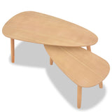 NNEVL Coffee Table Set 2 Pieces Solid Pinewood Brown