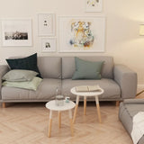 NNEVL Side Table Set 2 Pieces Solid Pinewood White