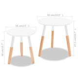 NNEVL Side Table Set 2 Pieces Solid Pinewood White