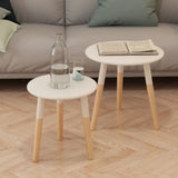 NNEVL Side Table Set 2 Pieces Solid Pinewood White