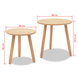 NNEVL Side Table Set 2 Pieces Solid Pinewood Brown