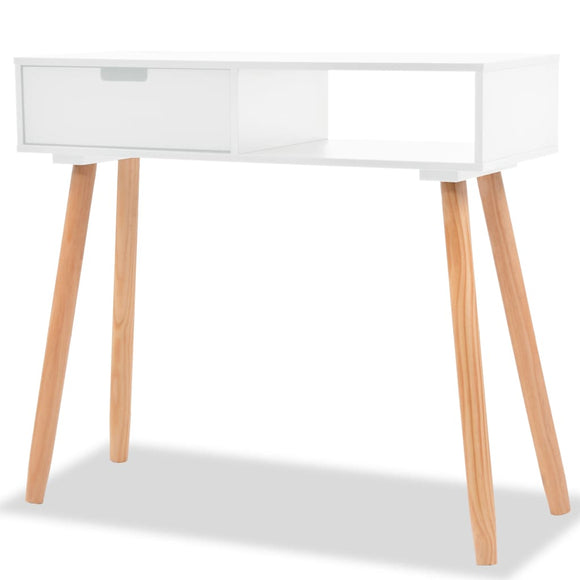 NNEVL Console Table Solid Pinewood 80x30x72 cm White