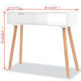 NNEVL Console Table Solid Pinewood 80x30x72 cm White