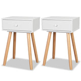 NNEVL Bedside Tables 2 pcs Solid Pinewood 40x30x61 cm White