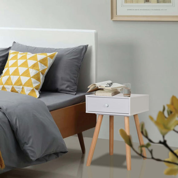 NNEVL Bedside Tables 2 pcs Solid Pinewood 40x30x61 cm White