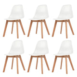 NNEVL Dining Chairs 6 pcs White Plastic