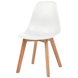 NNEVL Dining Chairs 6 pcs White Plastic