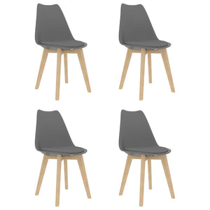 NNEVL Dining Chairs 4 pcs Grey Faux Leather