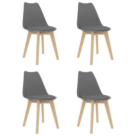 NNEVL Dining Chairs 4 pcs Grey Faux Leather