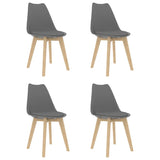 NNEVL Dining Chairs 4 pcs Grey Faux Leather