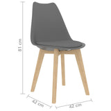 NNEVL Dining Chairs 4 pcs Grey Faux Leather