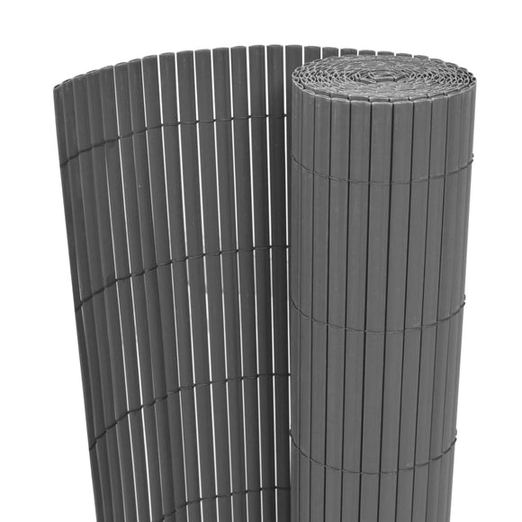 NNEVL Double-Sided Garden Fence PVC 90x500 cm Grey